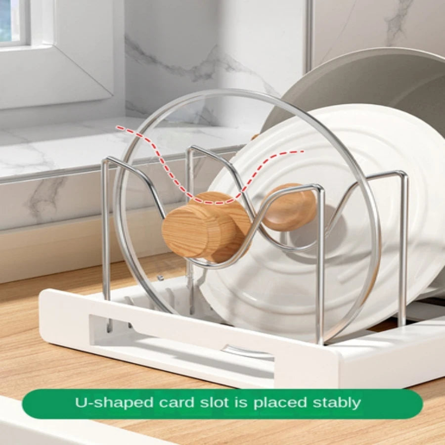 Artifact Pot Storage Rack Foldable Kitchen Utensil Storage Rack Kitchen Pot Lid Storage Rack