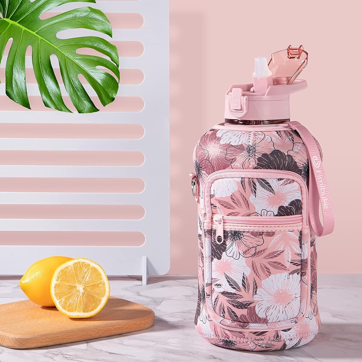 64oz Half Gallon Water Bottle with Sleeve