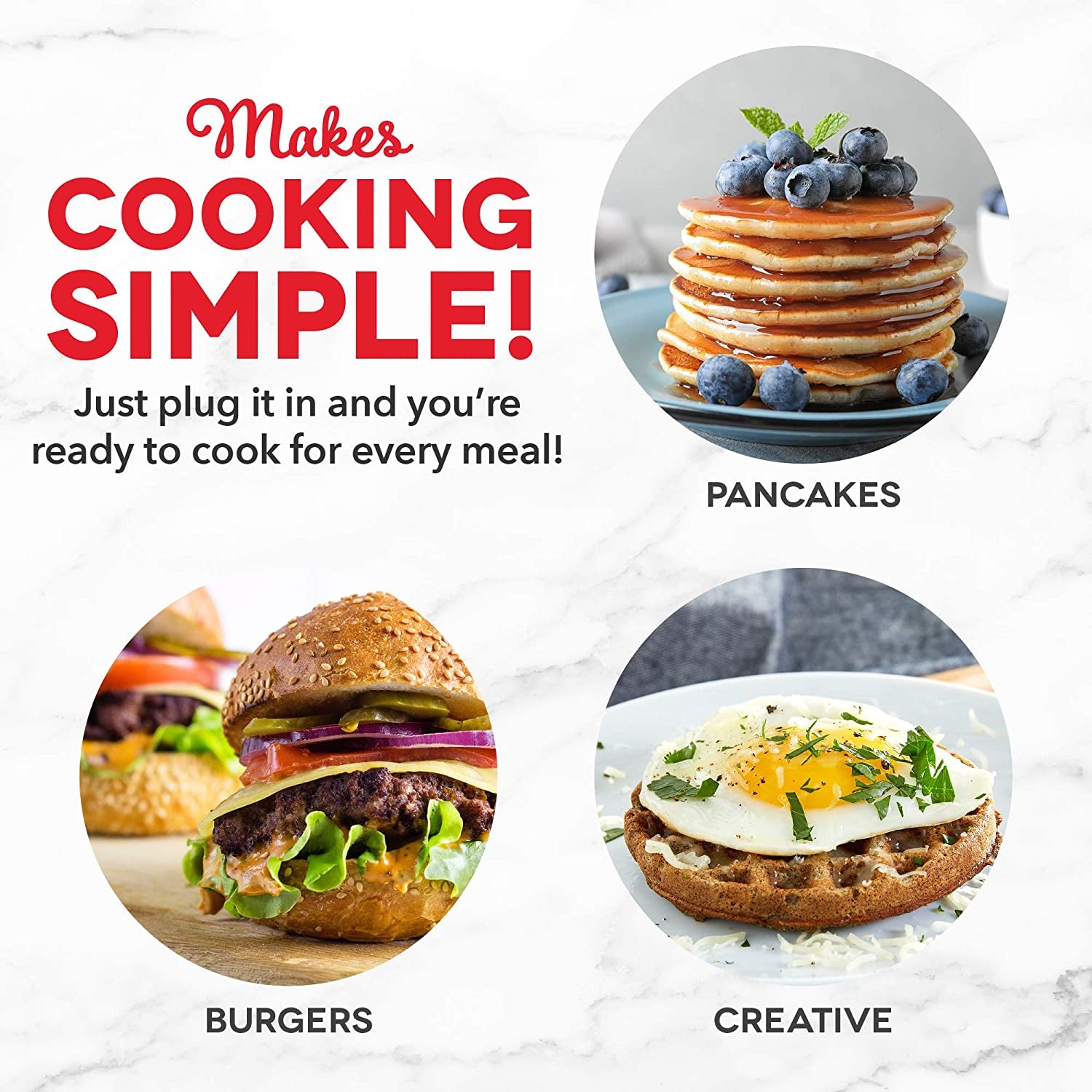 Mini Waffle Maker & Griddle 2-Pack – Compact Red Nonstick Single-Serve Cookware