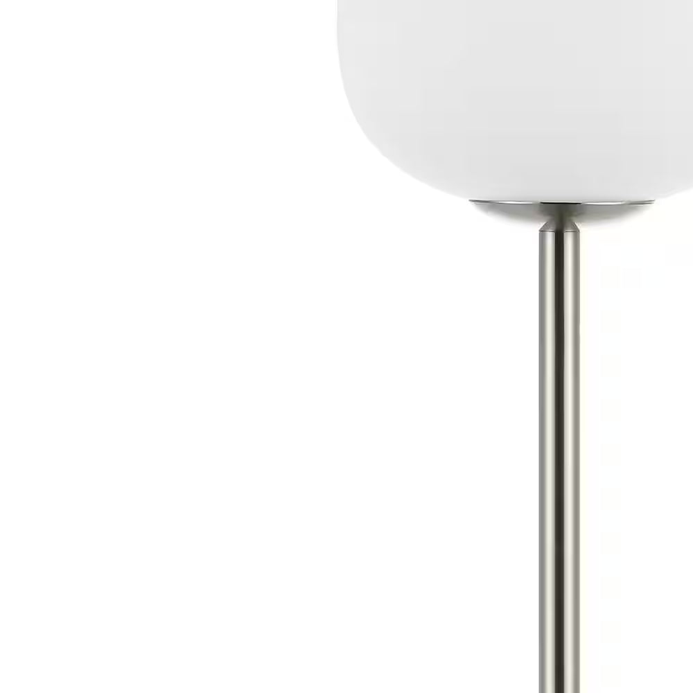 Natalia 12.25 In. Nickel/White Modern Minimalist Iron Rechargeable Integrated LED Table Lamp