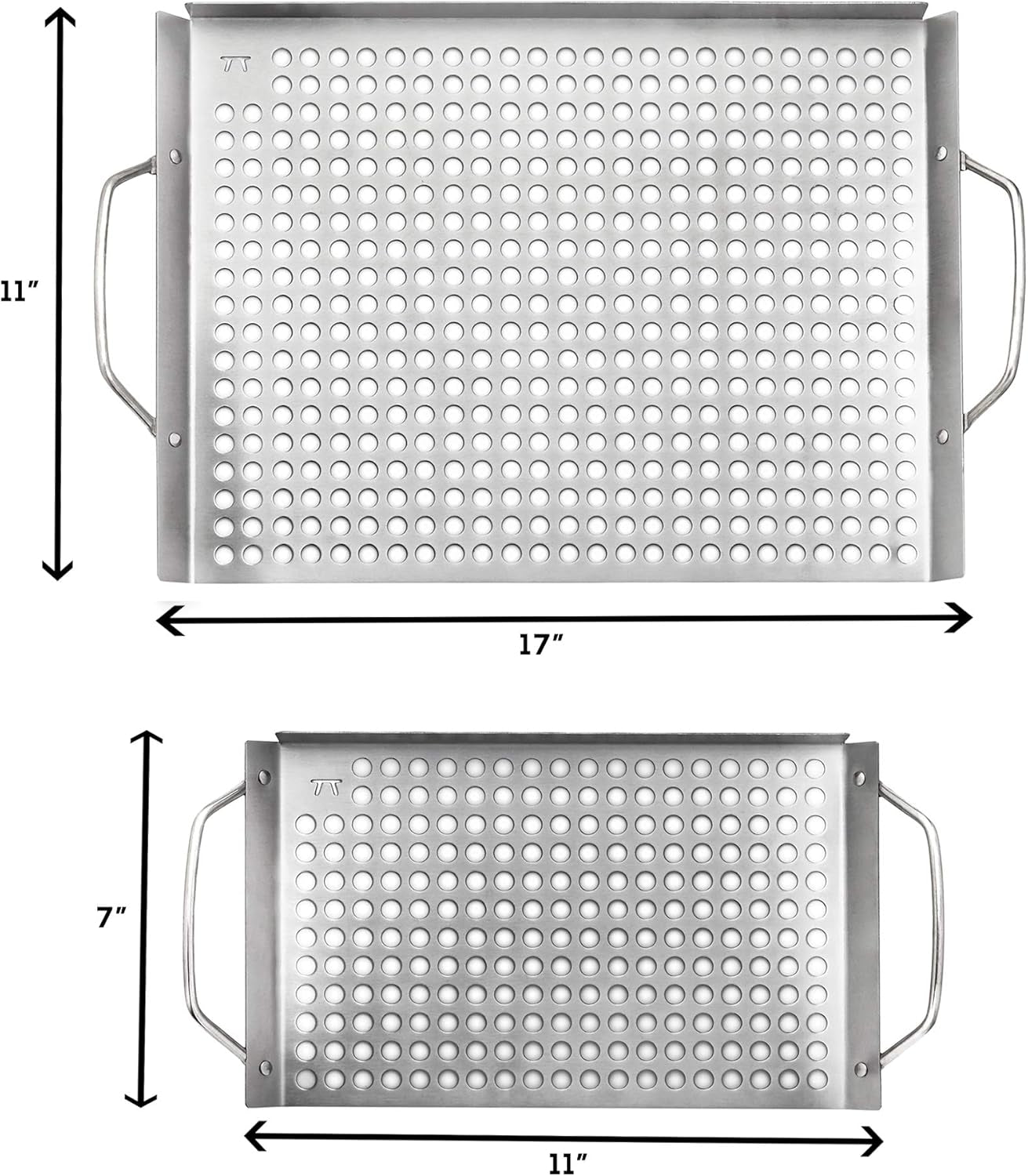 Stainless Steel Grill Topper Grid, Set of 2, 11"X7" and 11"X17"