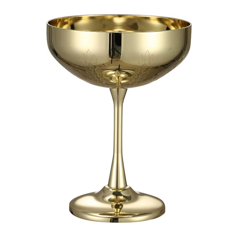 Stainless Steel Coupe Glasses, Martini Cocktail Glasses