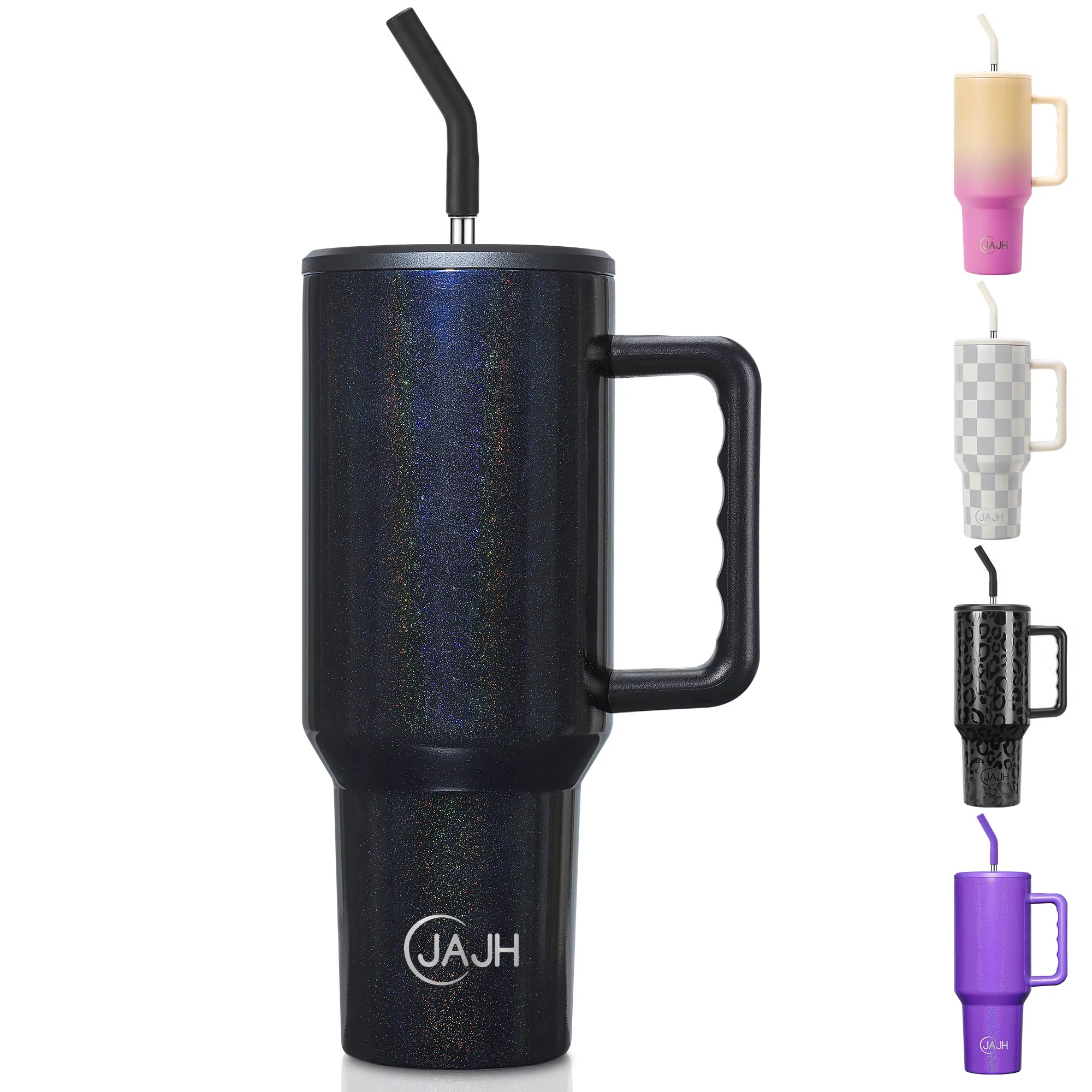 40 Oz Tumbler with Handle and Straw Lid, Insulated Stainless Steel