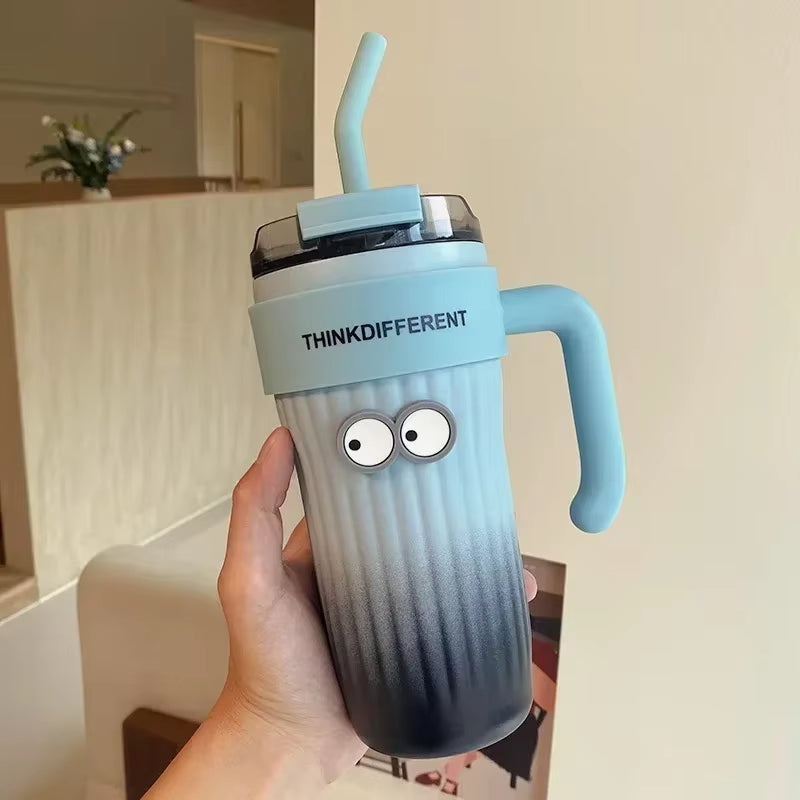 860ML Stainless Steel Car Tumbler with Straw Car