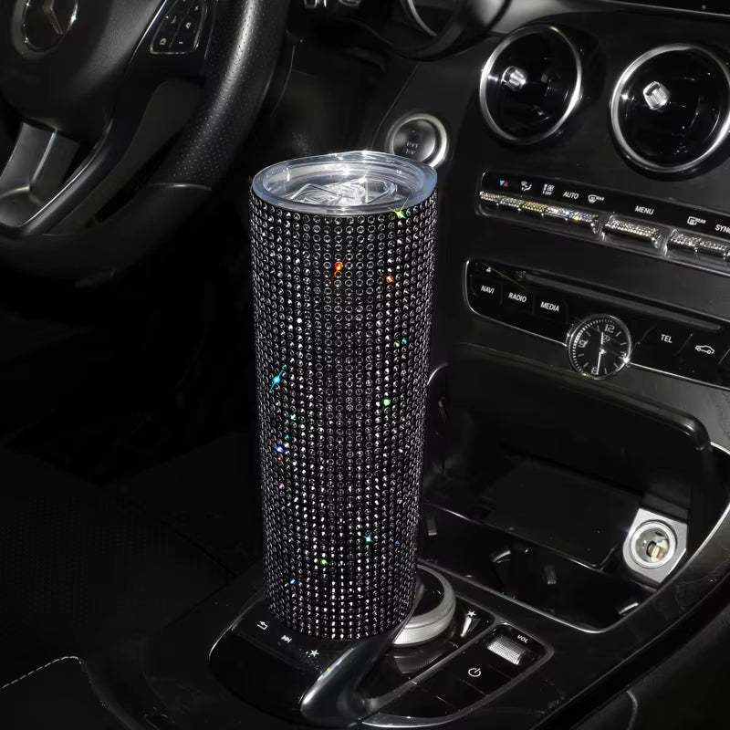 20 oz. Sparkling Diamond Stainless Steel Tumbler Cup with Lid and Straw