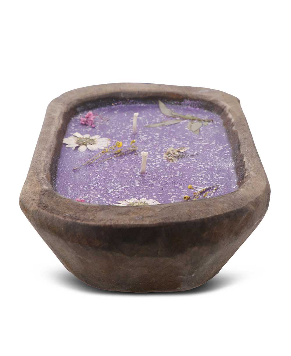 Purple Floral Scented Candle