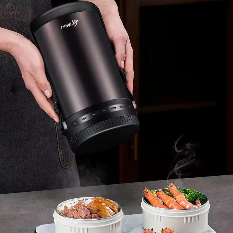 Portable Thermal Lunch Box Stainless Steel Heat Preservation Bento Box Food Container with Lunch Bags