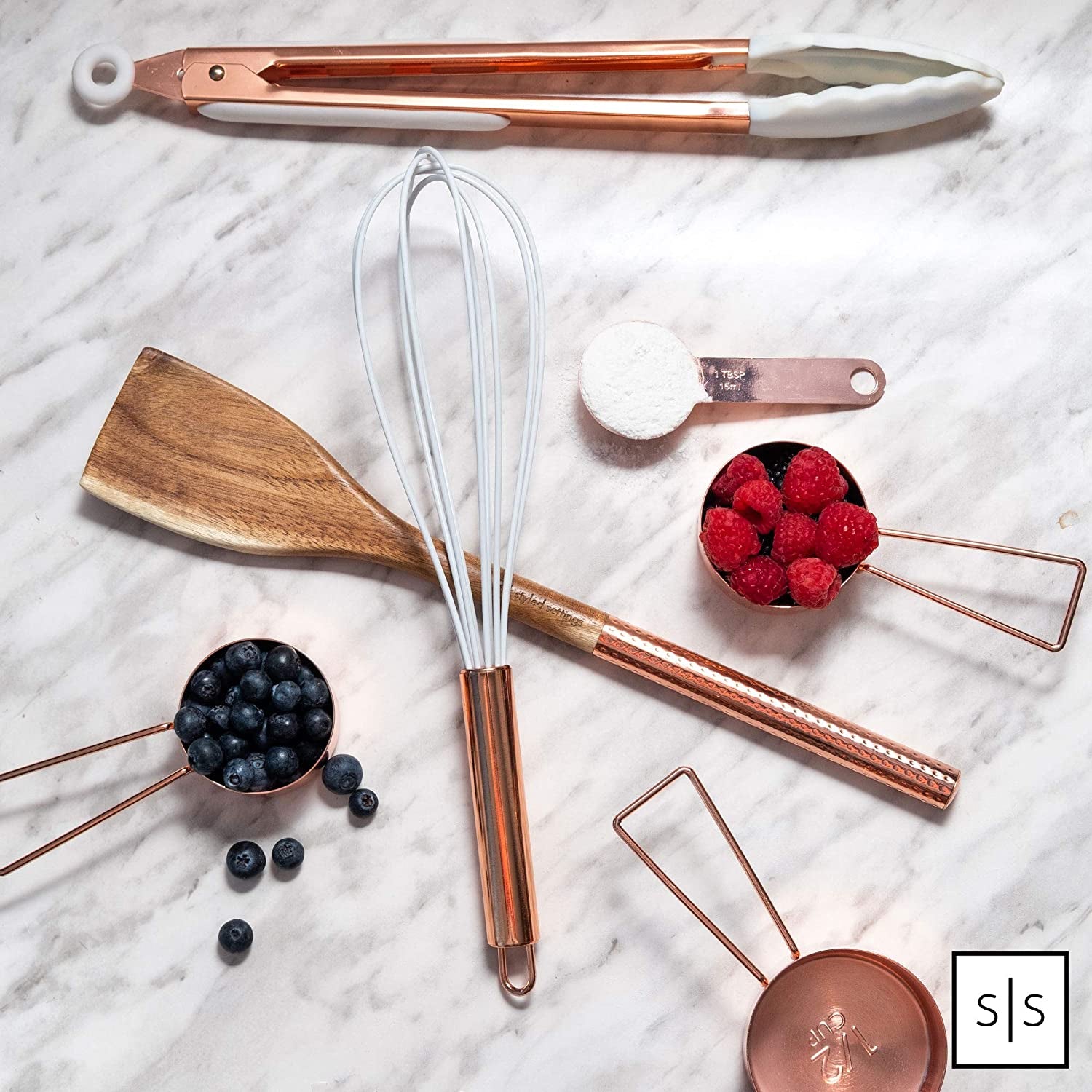 Copper Measuring & Spoons Set – 8-Piece Stainless Steel Kitchen Utensils