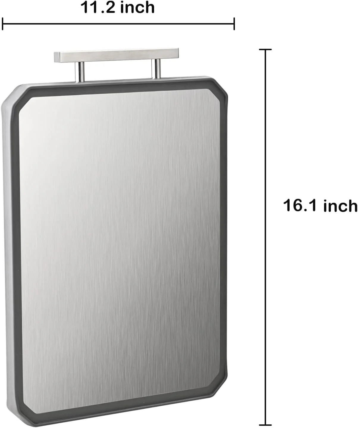 16x11 Inch Double-Sided Stainless Steel Cutting Board , Dishwasher Safe Chopping Board for Meat & Vegetables