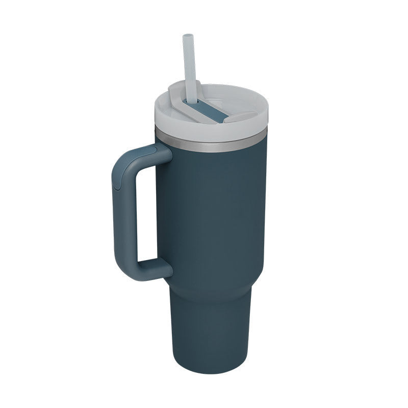Tumbler With Handle Straw Insulated Stainless Steel
