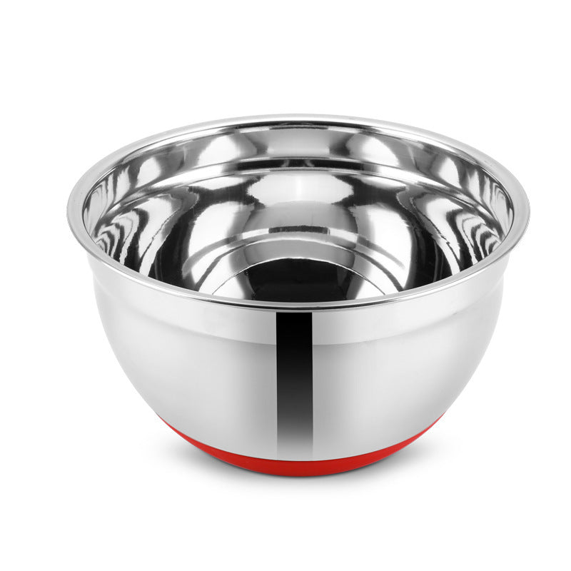 Stainless Steel Salad Bowl With Silicone Bottom Eggbeater