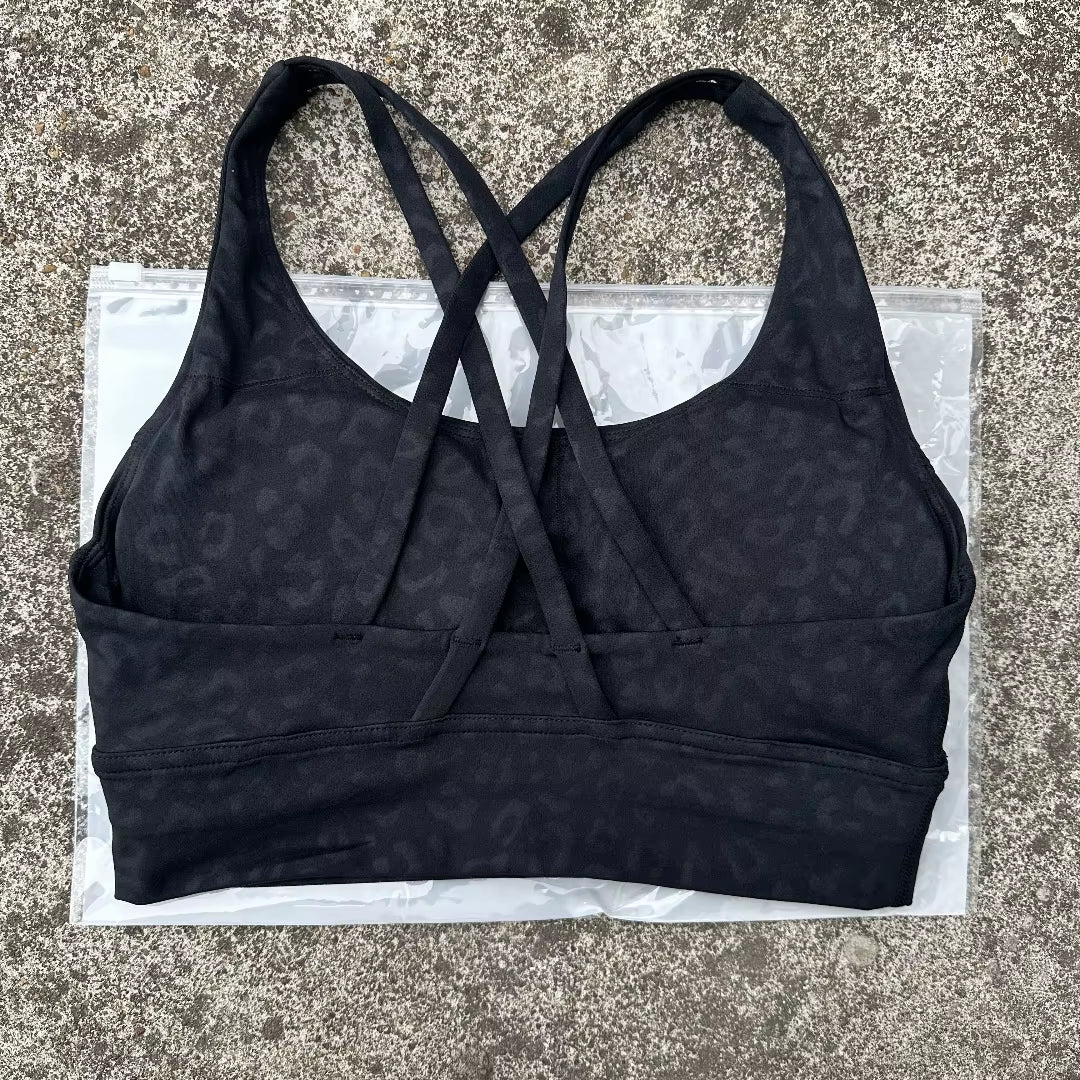Solid Color Women Cross Back Fitness Top