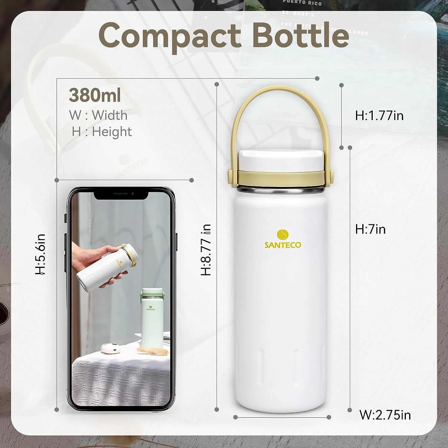 Stainless Steel Koya Water Bottle 13 Fl Oz, White