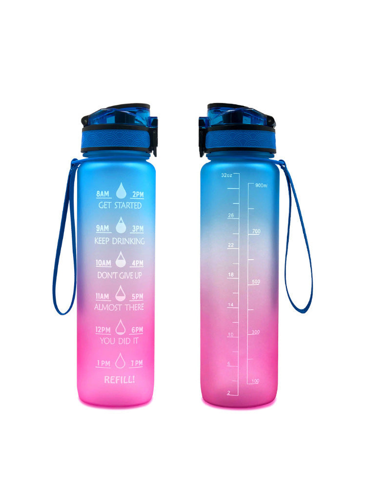 1L Transparent Kawaii Water Bottle – BPA-Free, Plastic, Sports & Infuser Cup