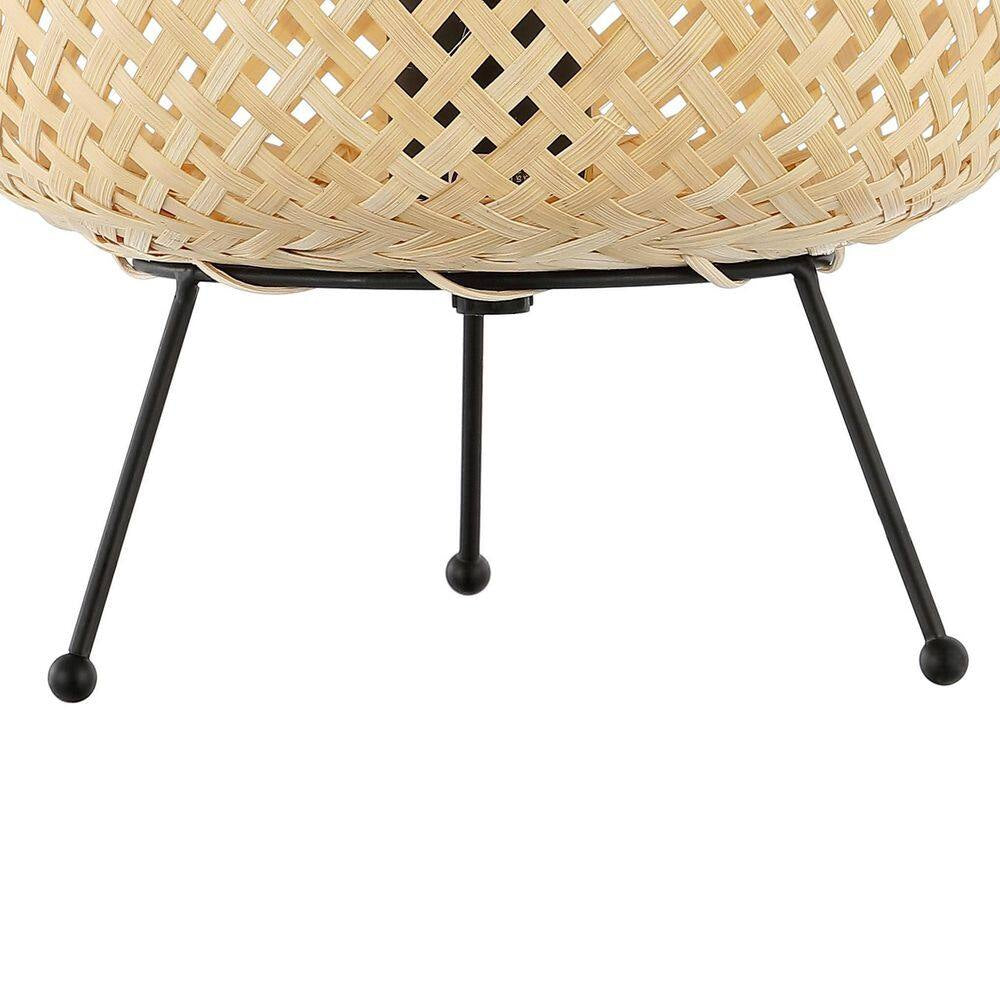 10 .75 In. Light Brown/Black Bohemian Rustic Iron/Rattan with Smart Bulb