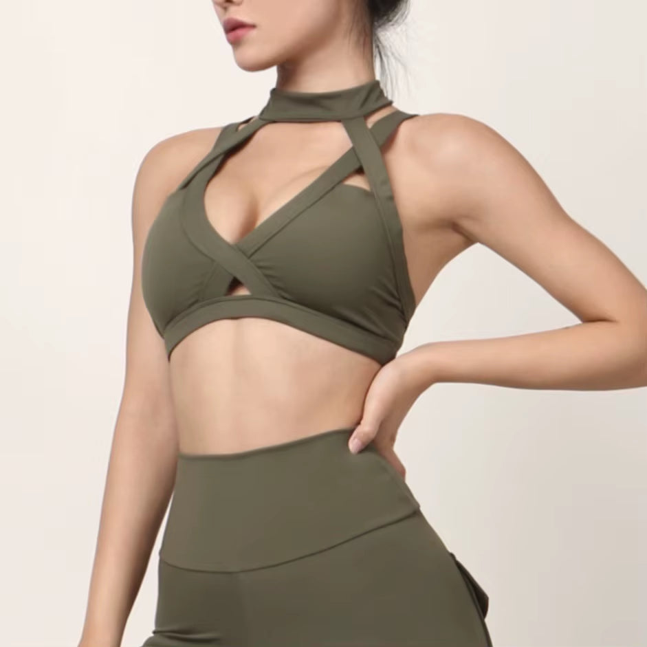 Shockproof Cross Hollow Fitness Top