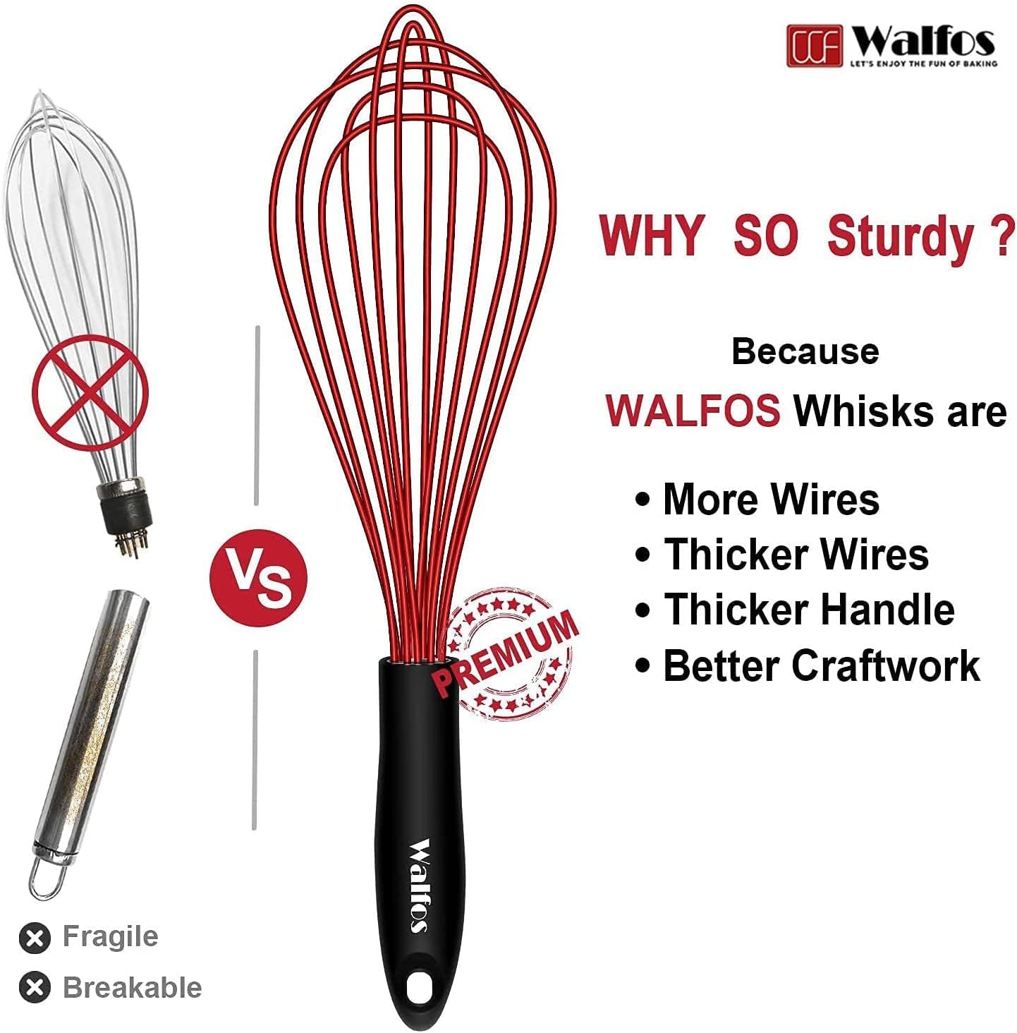 2-Piece Whisk Set – 11" Flat & 10" Balloon Whisks