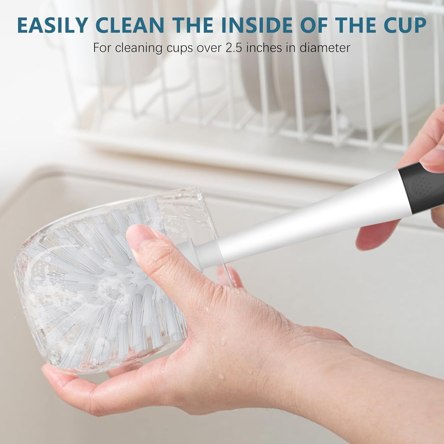 Dish Brush Set of 3 with Long Handle Deep Cleaning Handle Brush with Scraper Tip for Kitchen Sink Dishes