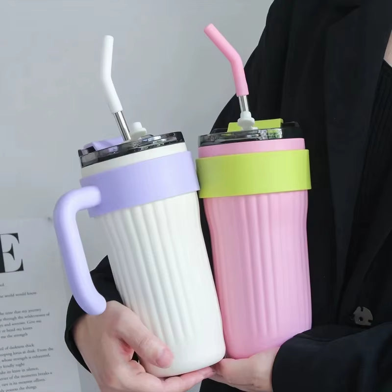 860ML Stainless Steel Car Tumbler with Straw Car