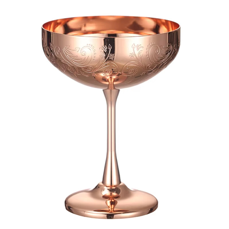 Stainless Steel Coupe Glasses, Martini Cocktail Glasses