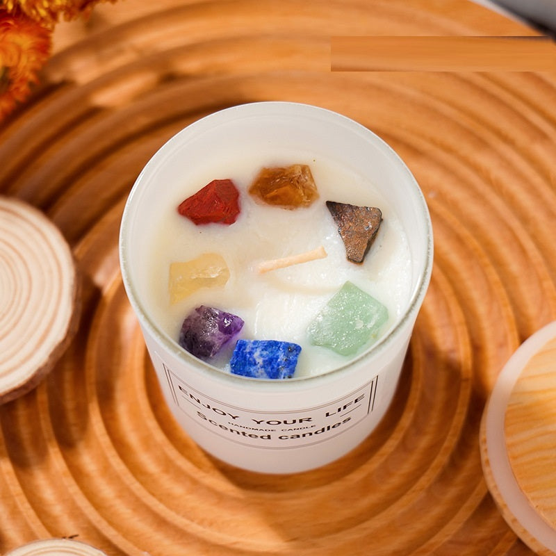 Natural Crystal Stone Candles