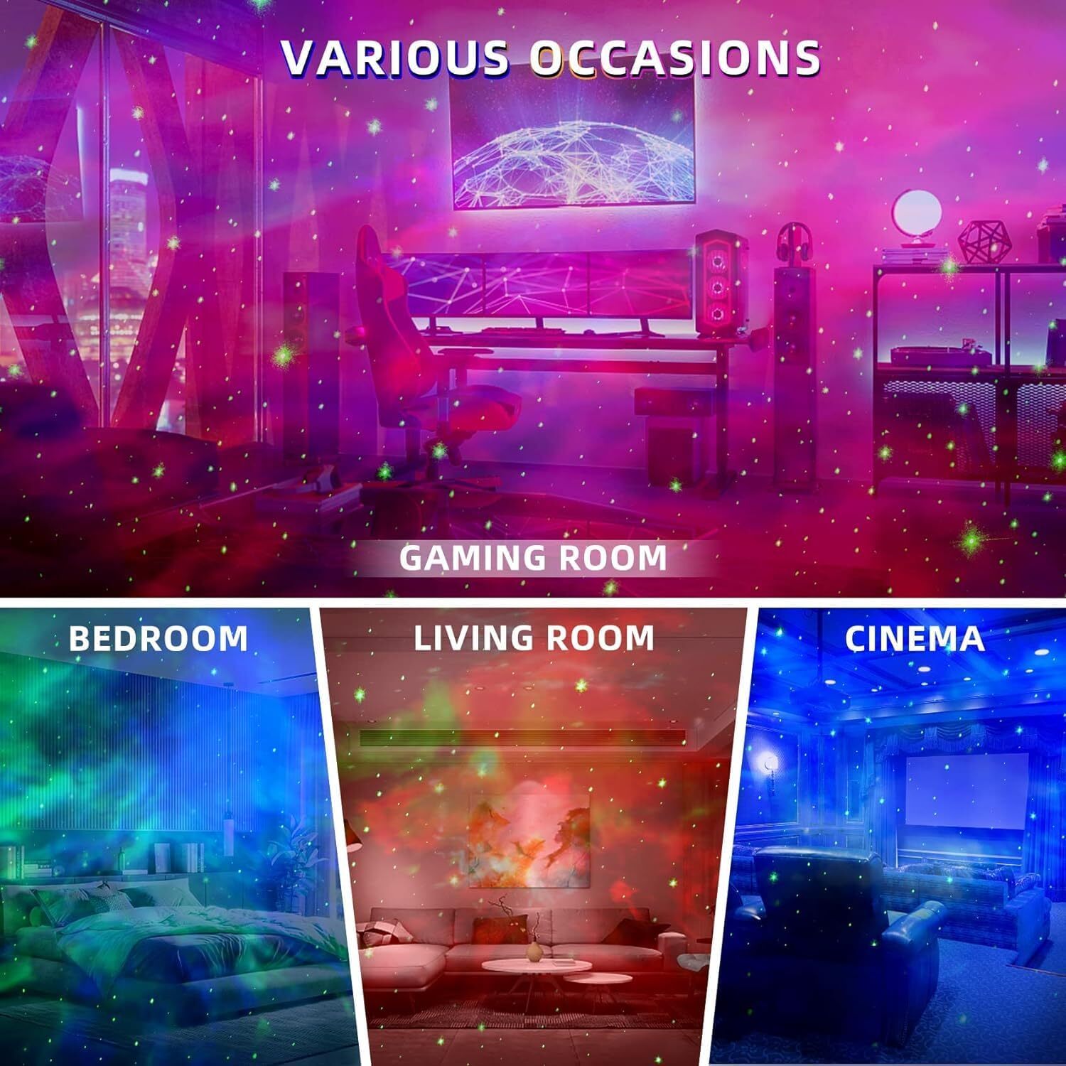 Galaxy Projector Astronaut Night Light with Remote Nebula Star Ceiling Lights