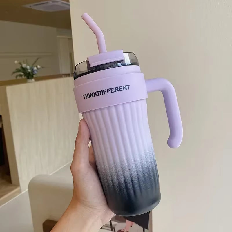 860ML Stainless Steel Car Tumbler with Straw Car