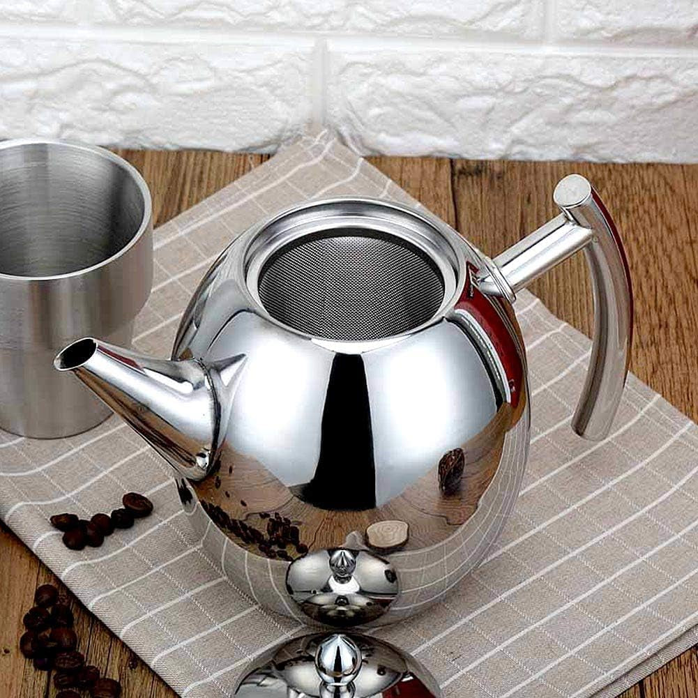 Stainless Steel Tea Pots with Infusers for Loose Tea with Filter, Lid and Strainer (1500Ml)