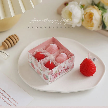 Strawberry Scented Candles Soy Wax Aromatherapy