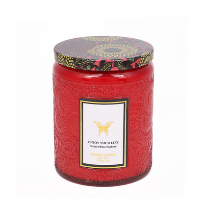 "Enjoy Your Life" Vibrant Scented Candles in Decorative Glass Jars