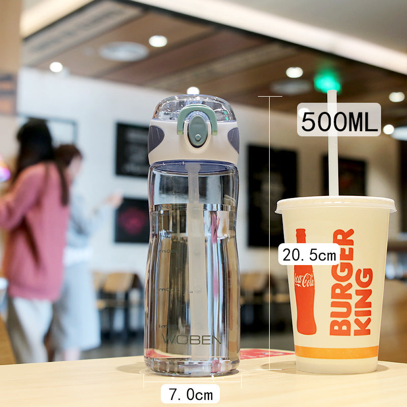 Stylish Hydration Bottle with Pop-Up Straw