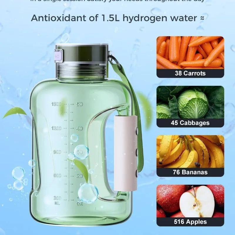 1.5L Hydrogen Water Gym and Sports Bottle 