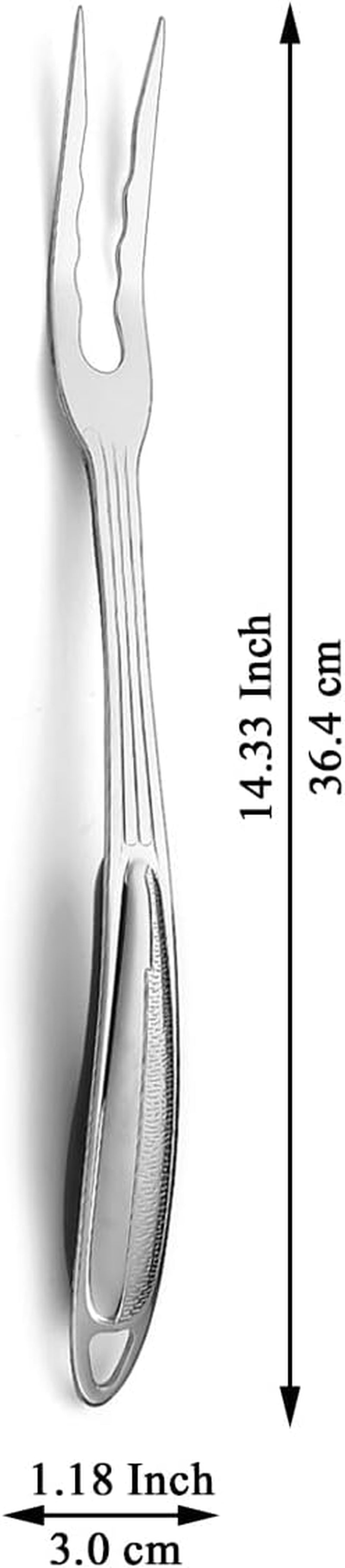 Meat Fork, Heavy Duty Stainless Steel Carving Cooking Fork, Grill Serving Fork for Slicing & Serving Roasts, Turkey, BBQ