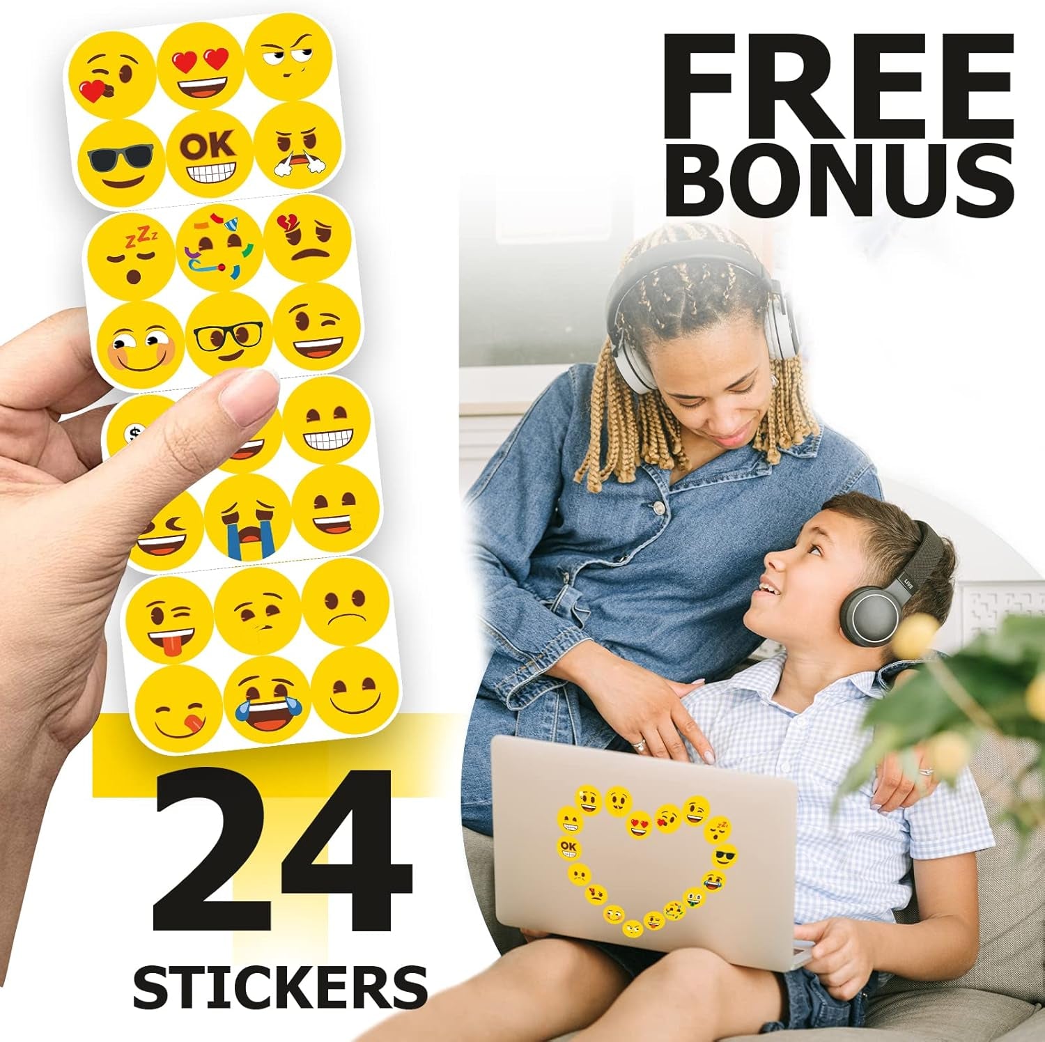 54-Pcs Emoji Refrigerator Magnets