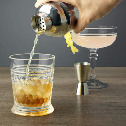 24 Oz Professional Cocktail Shaker - Stainless Martini Tin with Built-In Strainer and Measuring Cup - Perfect for Mixing Drinks