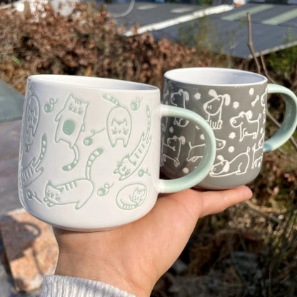 Many Chubby Little Cats And Dogs Ceramic Mugs