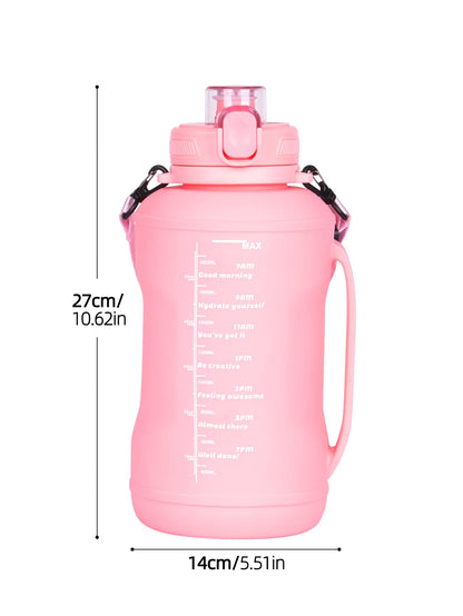 64Oz/2L Large Capacity Silicone Water Bottles Collapsible Water Bottle with Handle & Straw Travel Gym Camping Hiking Sports Cup