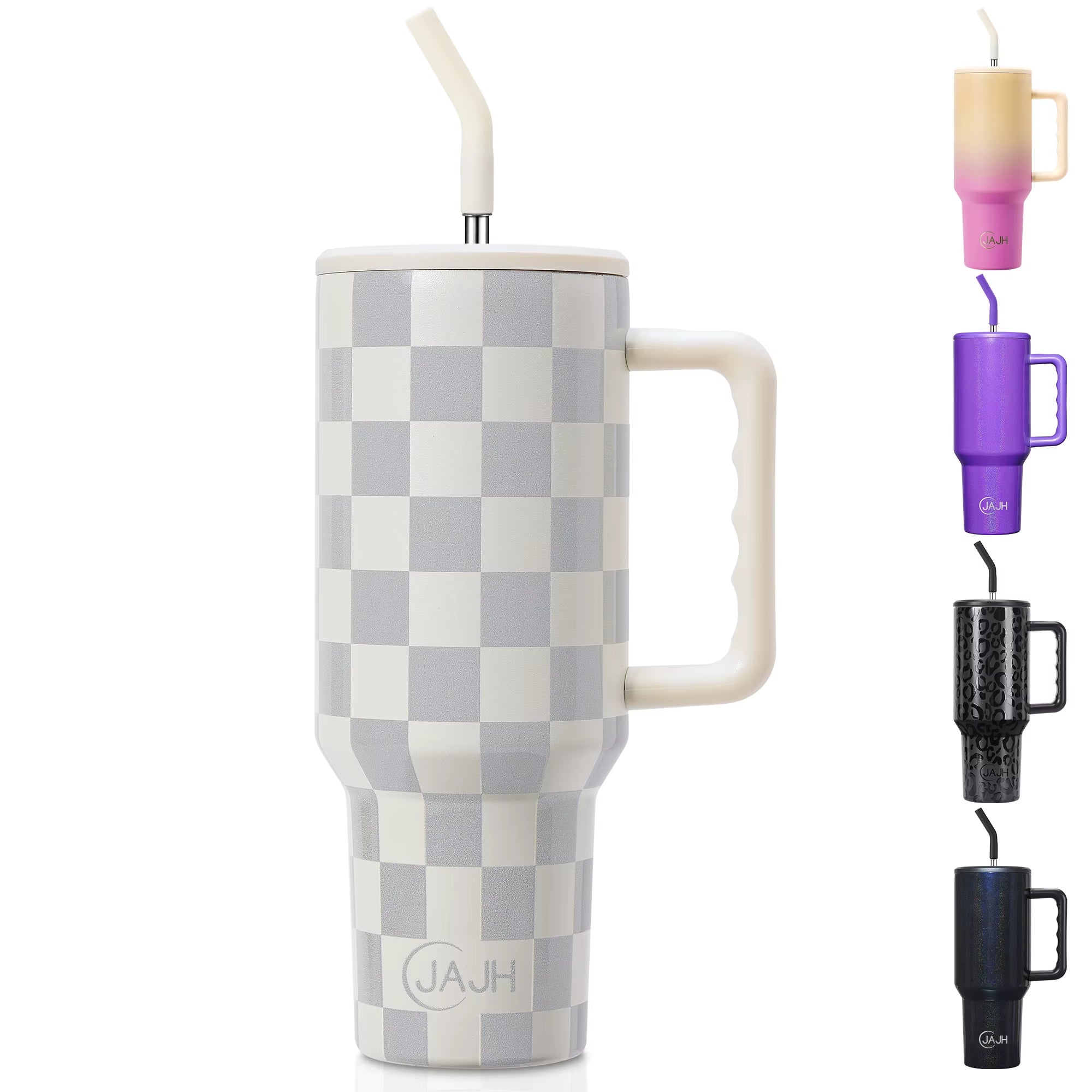 40 Oz Tumbler with Handle and Straw Lid, Insulated Stainless Steel 