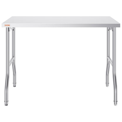 Commercial Worktable – 48 x 24 Inch Folding Stainless Steel Prep Table