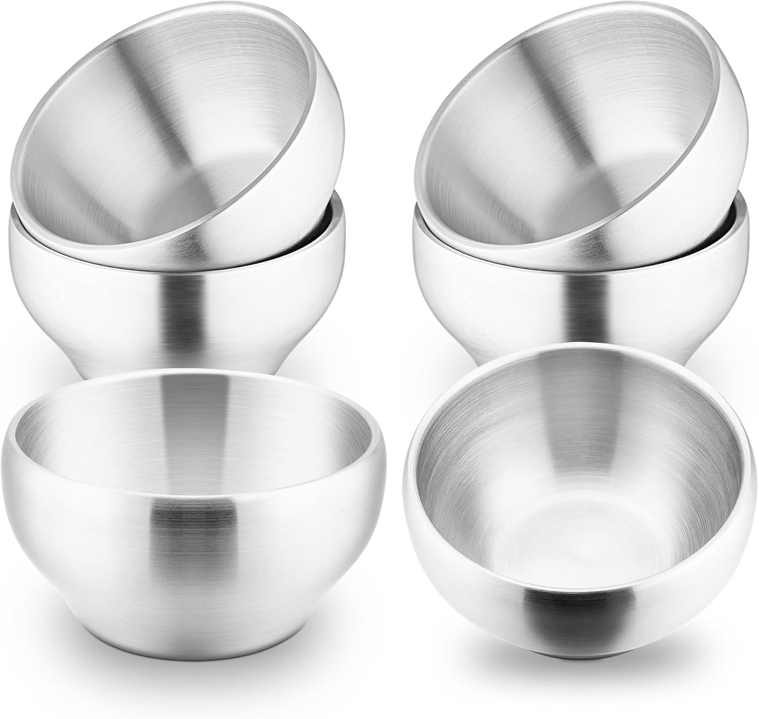  12OZ Double Walled Baby Toddler Stainless Steel Bowl, 6 Pack, Dishwasher Safe
