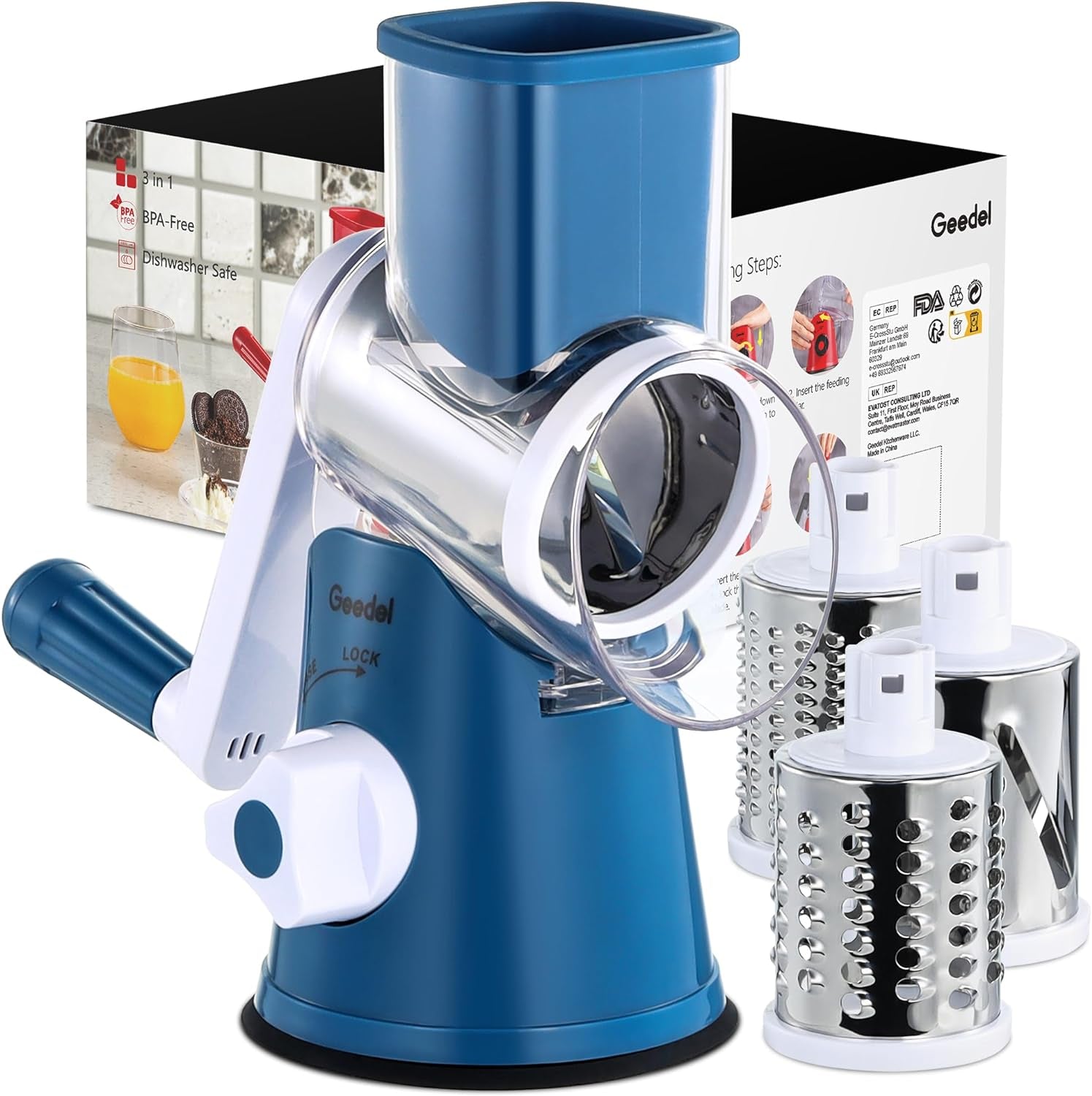 Rotary Cheese Grater & Mandoline Vegetable Slicer
