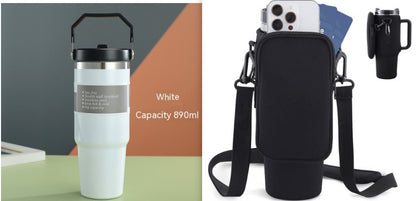 Sports Water & Coffee Tumbler with Handle & Cover
