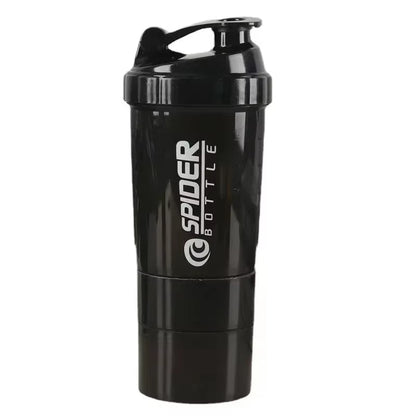 Portable Protein Shaker Cup with Powder Storage Container 500ML Mixer Cup Gym Sport Water Bottles with Wire Whisk Ball