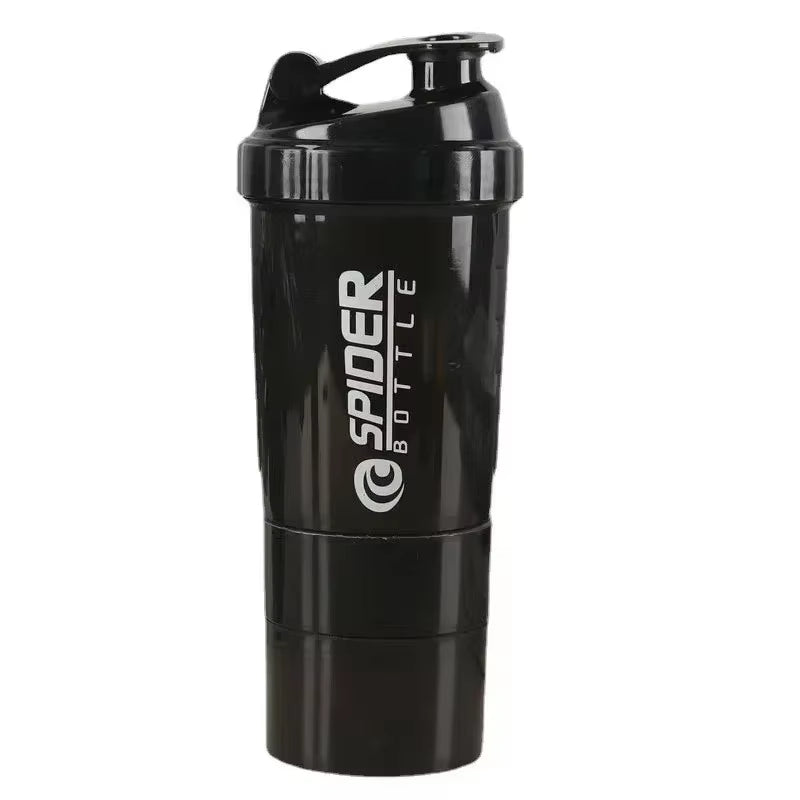 Portable Protein Shaker Cup with Powder Storage Container 500ML Mixer Cup Gym Sport Water Bottles with Wire Whisk Ball