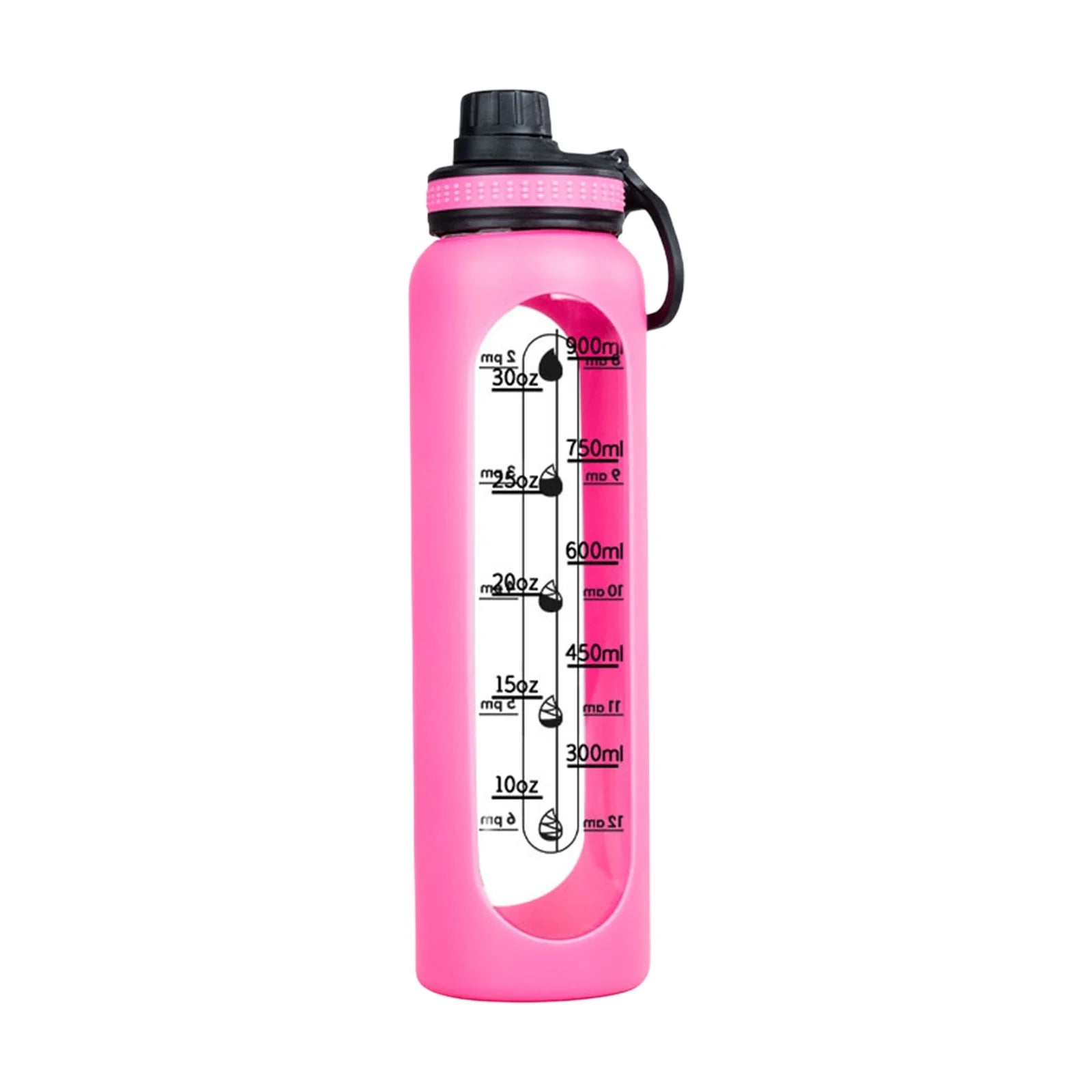 30Oz/800ML Glass Water Bottle, BPA-Free, Reusable Wide Mouth Large