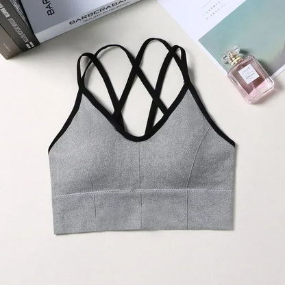 Breathable Sports Bra Anti-Sweat Fitness Top Seamless Yoga Bra Shockproof Crop Top Women Push up Sport Bra Gym Workout Top