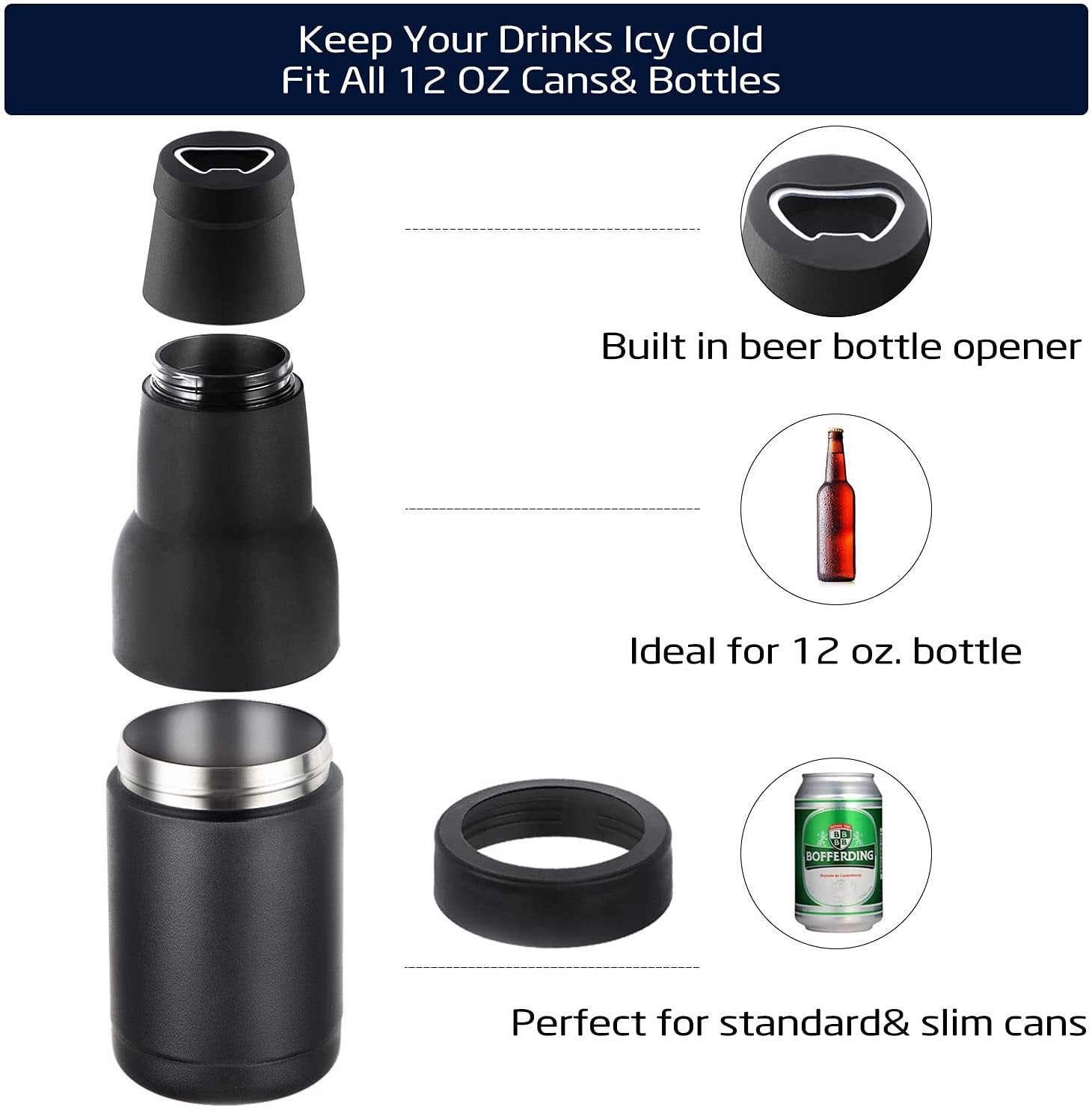 Double-Wall Vacuum Insulated Can and Bottle Koozie: The Ultimate Drink Insulator
