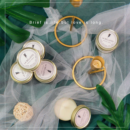 LA BELLE VIE Mini Scented Tin Candles with Gold Holders