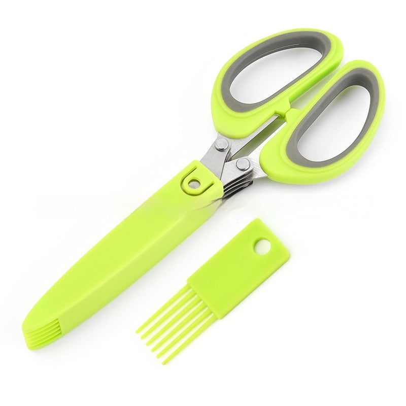 Stainless Steel Five-Layer Green Onion & Herb Scissors