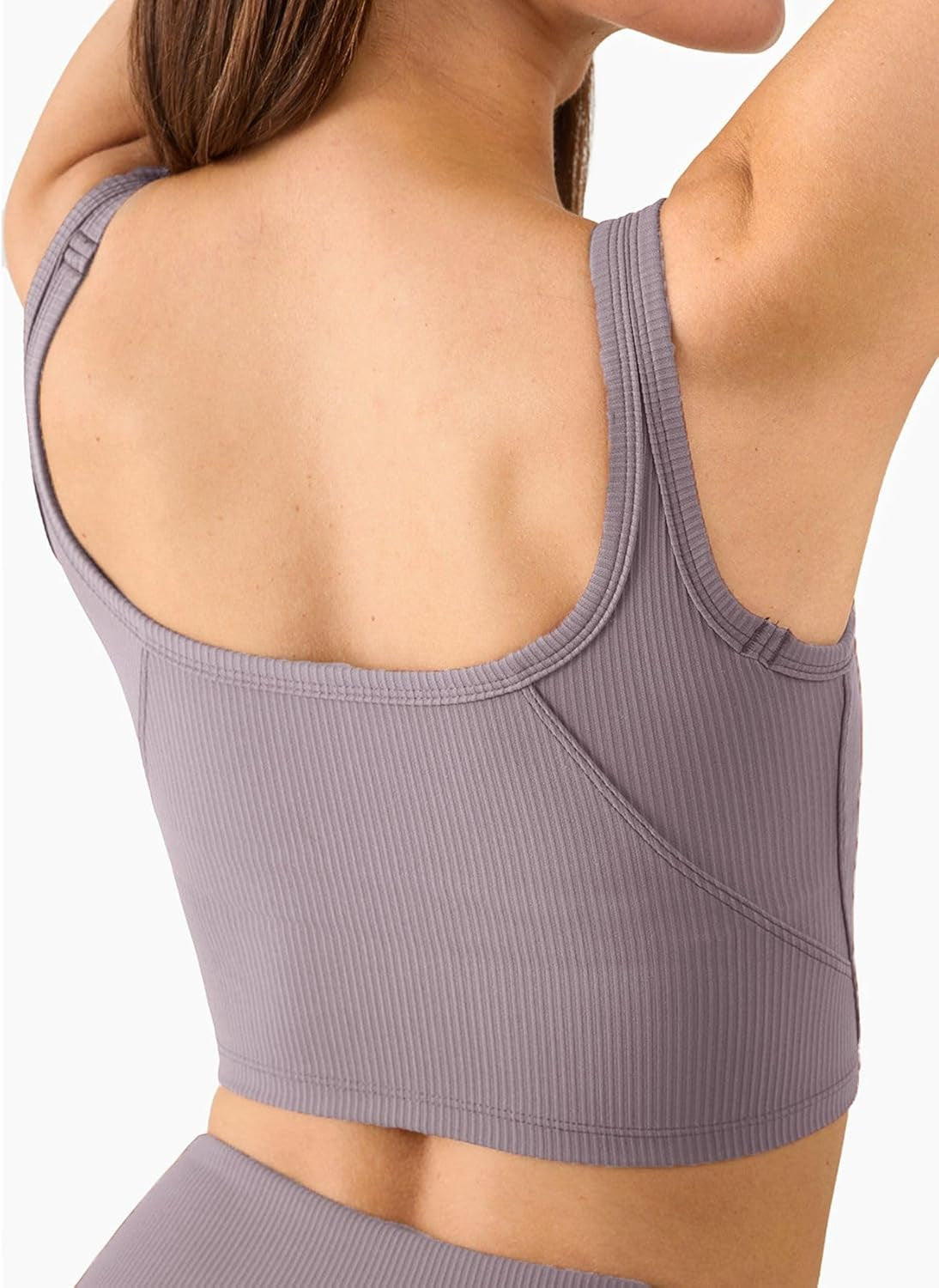 Women's Seamless Fitness Top Workout Longline Ribbed Crop
